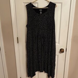 croft & barrow Black and White Polka Dot Midi Dress